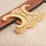 SMALL FLAP WALLET TRIOMPHE IN TEXTILE AND CALFSKIN NATURAL / TAN - Image 5